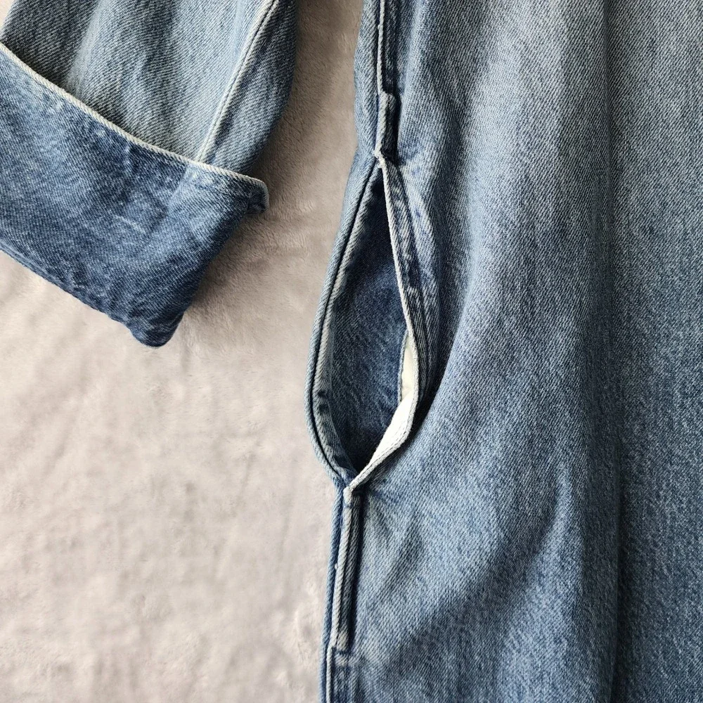 Madewell Denim Dress Womens Size Small Blue Relaxed Fit Pockets Popover Mini NWT